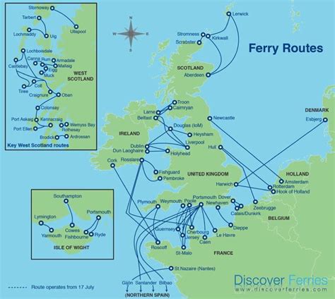 ferry routes england to europe